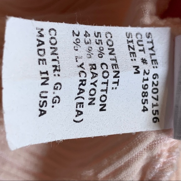 Women’s M Cut Loose Light Peach A-Line 3/4 Sleeve Textured Burnout Top - Picture 11 of 11